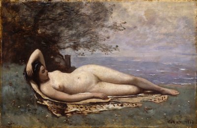 Bacchante by the Sea by Jean Baptiste Camille Corot